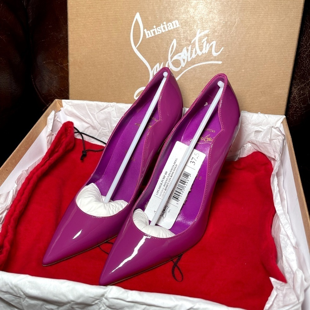 Christian Louboutin lip chick pump 100 patent Kismet Gold EU37.5